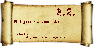 Mityin Rozamunda névjegykártya
